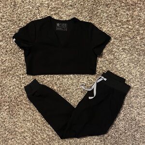 Figs Black Track Pants & Joggers